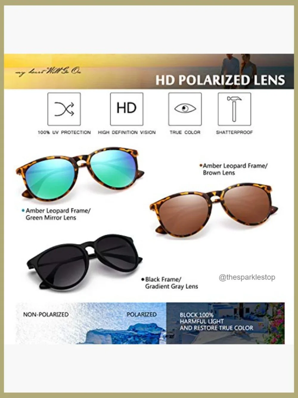 Polarized Round Sunglasses with UV Protection, Retro Style